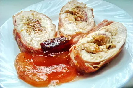 Рулеты из куриной грудки с инжиром: шаг 7