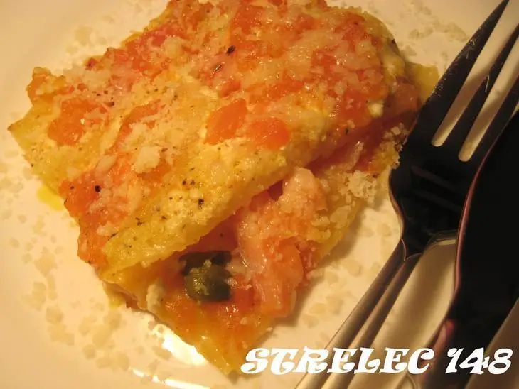 Mini - lasagne с форелью и домашним сыром.: шаг 8