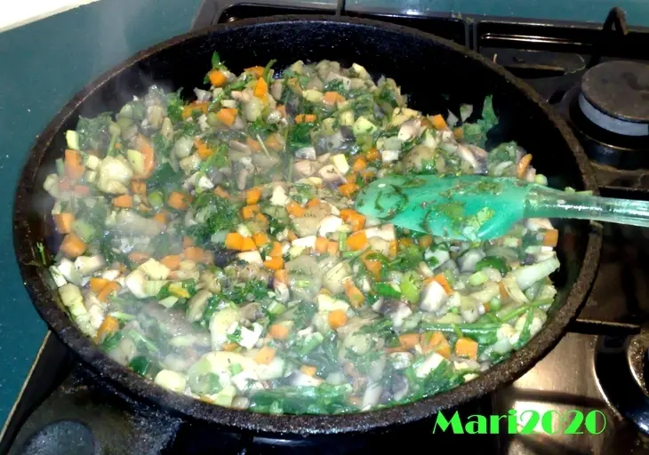 Баклажаны,фаршированные овощами: шаг 4