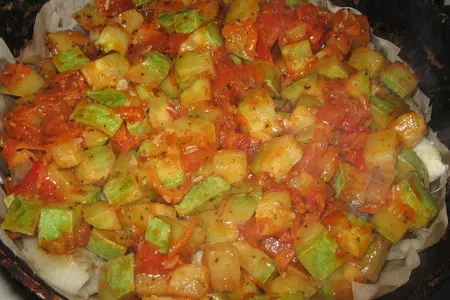 Рыба запеченная с кабачками.: шаг 7