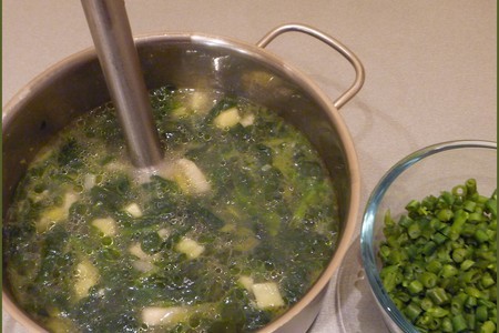 Суп-пюре из шпината со стручковой фасолью: шаг 6