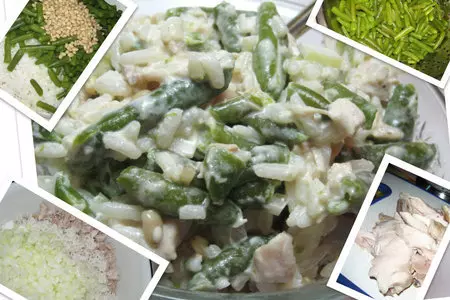 Салат из курицы, зеленой фасоли и риса: шаг 8