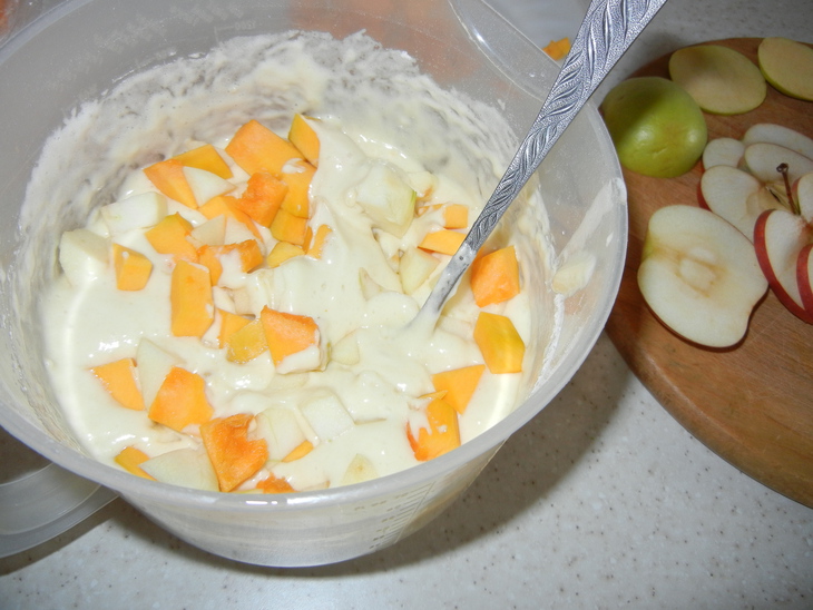 Яблочно-тыквенный бисквитный пирог «осень вдруг напомнила душе о самом главном»  : шаг 4