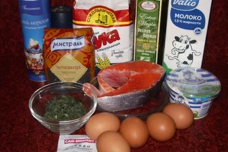 Пирог с семгой, черной чечевицей и укропом: шаг 1