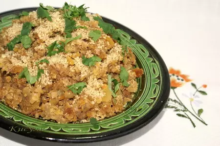 Чечевица с курагой и орехами: шаг 6