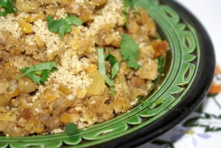 Чечевица с курагой и орехами: шаг 7