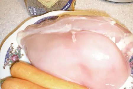 Пирожки с курицей и чечевицей, быстрые: шаг 2