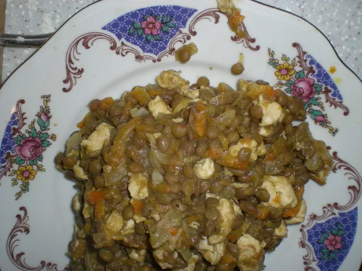 Пирожки с курицей и чечевицей, быстрые: шаг 4