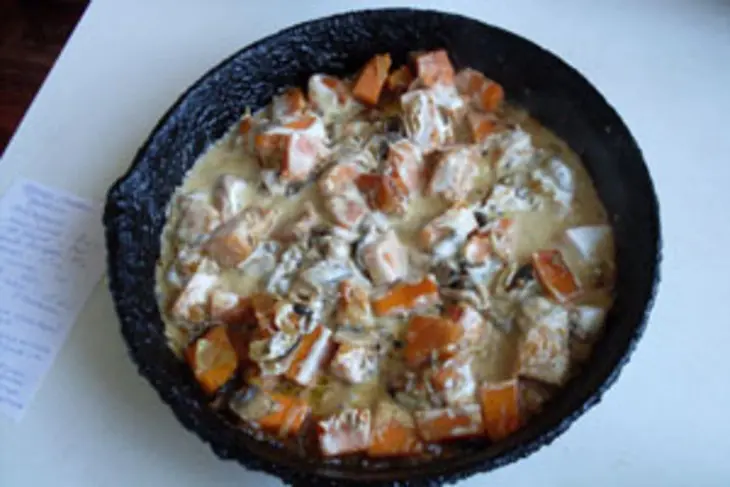 Курица с тыквой и грибами: шаг 3