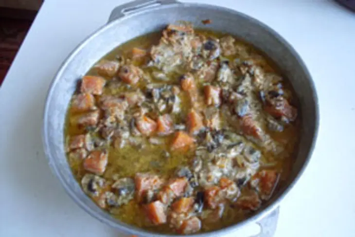 Курица с тыквой и грибами: шаг 4