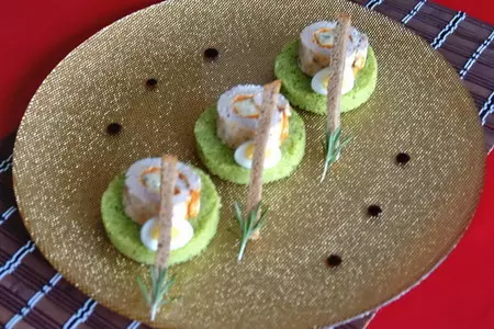 Куриные колбаски с яблочно-тыквенным пюре и зеленым кускусом со сливочным соусом: шаг 13