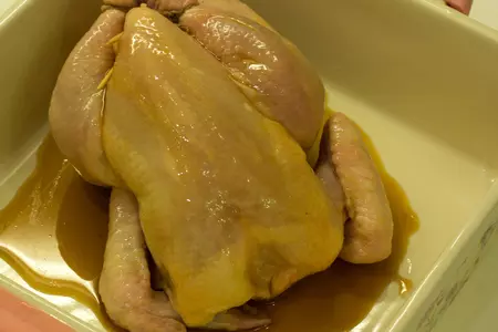 Курица, фаршированная чечевицей, грецкими орехами и печенью: шаг 6