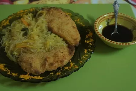 Фрунчоза с овощами и филе грудки цыпленка на гриле.: шаг 9