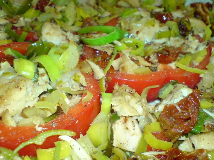Пирог открытый с куриным мясом и перцами: шаг 2