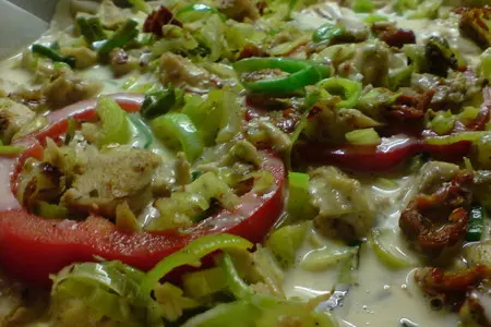 Пирог открытый с куриным мясом и перцами: шаг 3