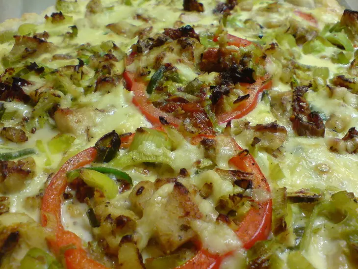 Пирог открытый с куриным мясом и перцами: шаг 5