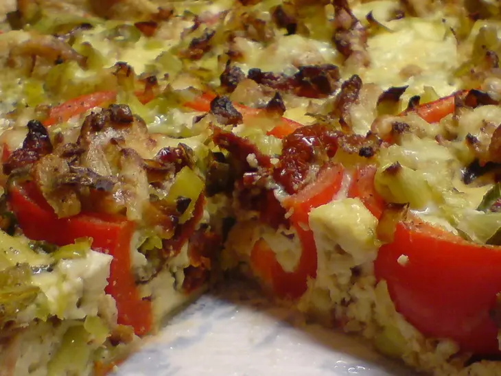 Пирог открытый с куриным мясом и перцами: шаг 6