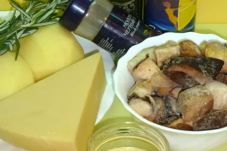 "золотые " розмариновые крылышки от петушка с картофельной запеканкой с белыми грибами: шаг 3