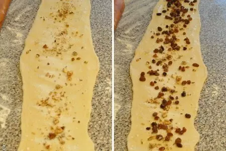 Змейка с  орехами и черносливом.: шаг 3