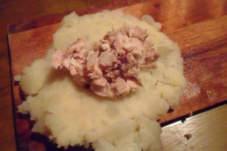Картофельные зразы с куриным мясом: шаг 3