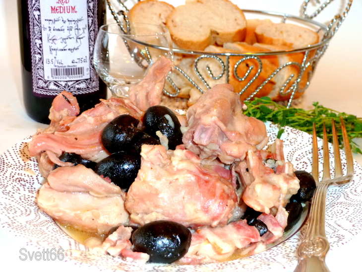 Кролик с маслинами  в винном соусе (lapin aux olives): шаг 6