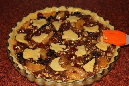 Рождественский пирог с орехами, сухофруктами, мандаринами и алкогольными нотками: шаг 17