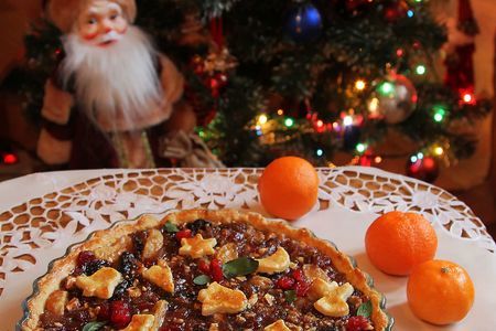 Рождественский пирог с орехами, сухофруктами, мандаринами и алкогольными нотками: шаг 20