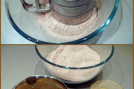 Печенье"ёлочки"шоколадно-пряничные из ржаной муки: шаг 3