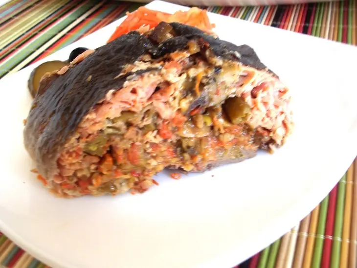 Горбуша, фаршированная овощами: шаг 6
