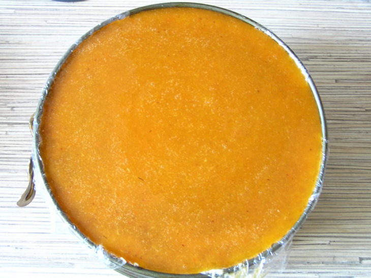 Эксклюзивный бисквитно-муссовый торт "апельсин и хурма": шаг 19