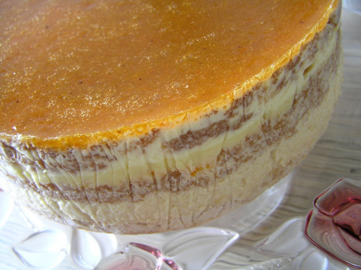 Эксклюзивный бисквитно-муссовый торт "апельсин и хурма": шаг 20