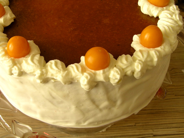 Эксклюзивный бисквитно-муссовый торт "апельсин и хурма": шаг 21