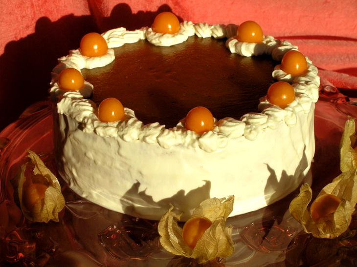 Эксклюзивный бисквитно-муссовый торт "апельсин и хурма": шаг 23