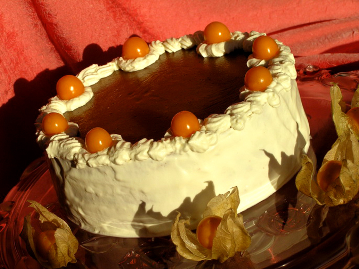 Эксклюзивный бисквитно-муссовый торт "апельсин и хурма": шаг 24