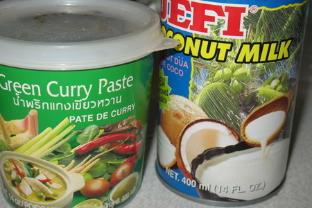 Зеленое овощное рагу в кокосовом соусе: шаг 1