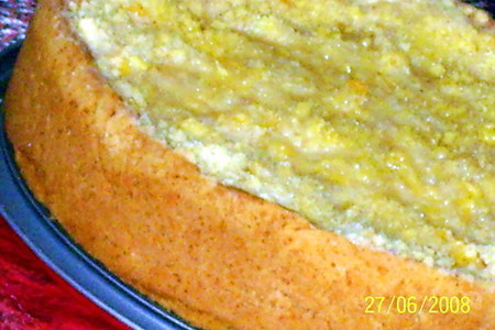 Песочный пирог с творогом, ананасами и посыпкой "штрейзель": шаг 7