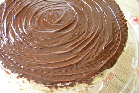 Шоколадно-лимонный вафельный торт с миндалем: шаг 8