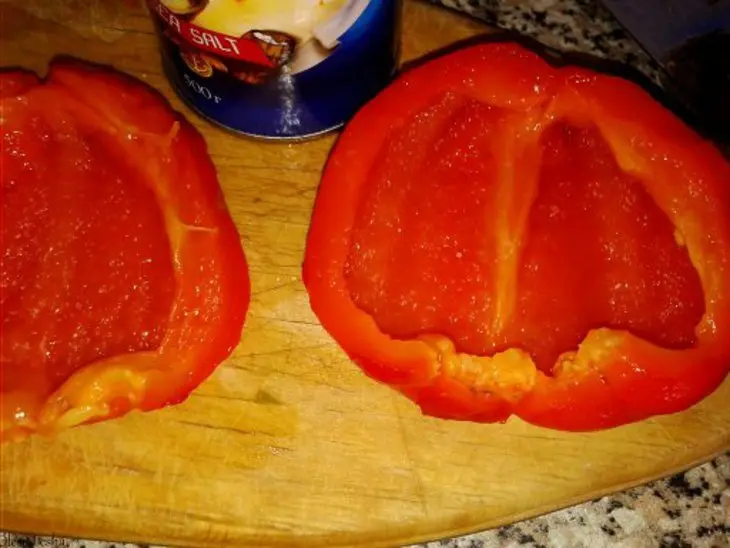Рулетики из печеного болгарского перца...с вкусной начинкой))): шаг 5