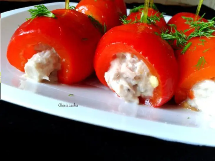 Рулетики из печеного болгарского перца...с вкусной начинкой))): шаг 6