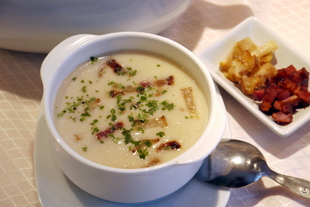 Фасолевый суп-пюре с грушей и беконом: шаг 6