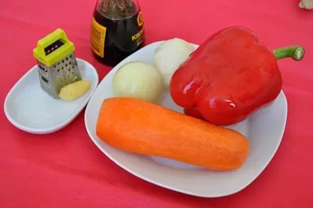 Хибачи (жареный рис )  с молоками в соевом соусе: шаг 2