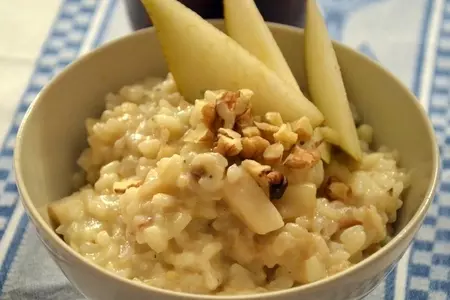 Ризотто с горгонзолой, грушей и грецким орехом: шаг 5
