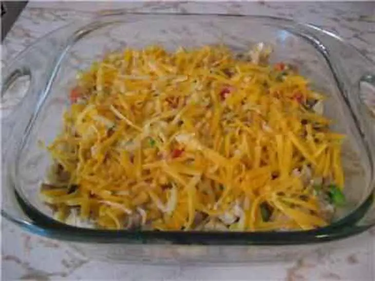 Запеканка из риса с овощами, грибами и куриной грудкой!: шаг 3