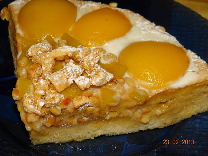 Персиковый ванильный тортик с орешками: шаг 5