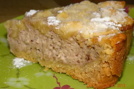 Творожный пирог с вареньем под медово-масляной крошкой: шаг 7