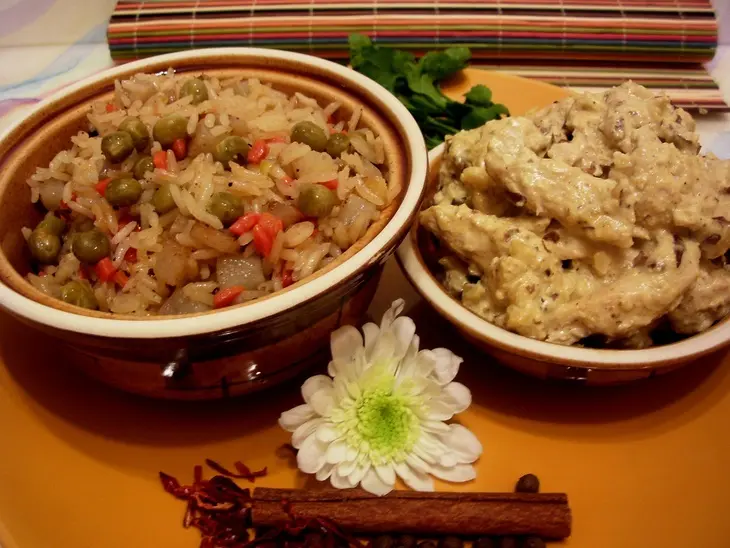 Куриная грудка карри и плов с картошкой.: шаг 10