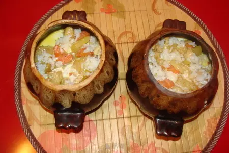 Сливочное рагу с рисом в горшочках: шаг 7