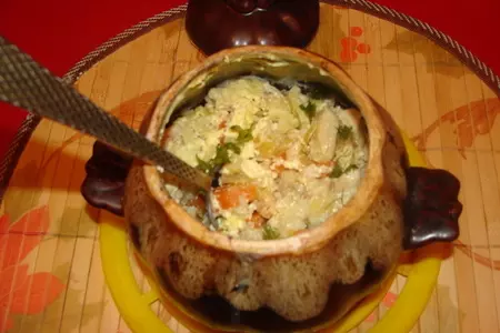 Сливочное рагу с рисом в горшочках: шаг 8