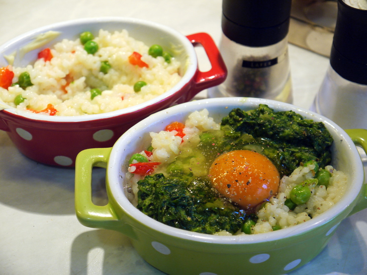 Рисовая запеканка со шпинатом и яйцом: шаг 4