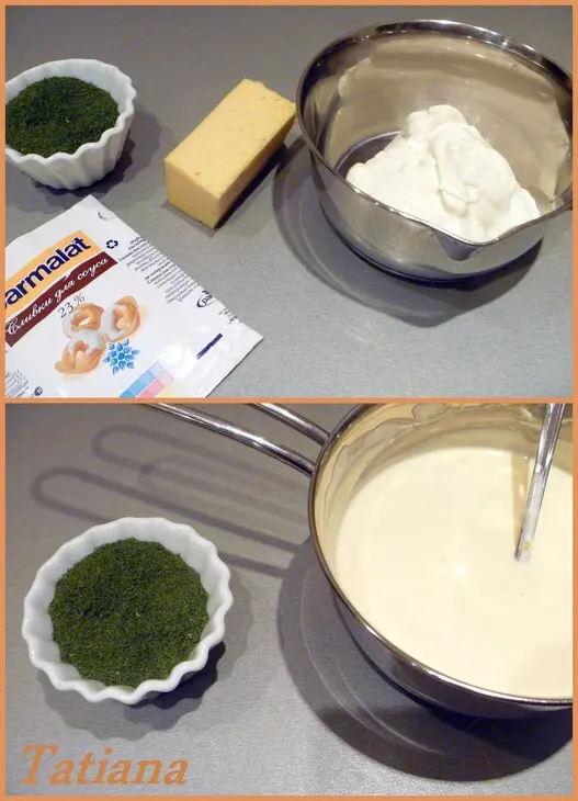 Рисово-рыбные тефтели с овощами на пару под сливочно-сырным соусом: шаг 6